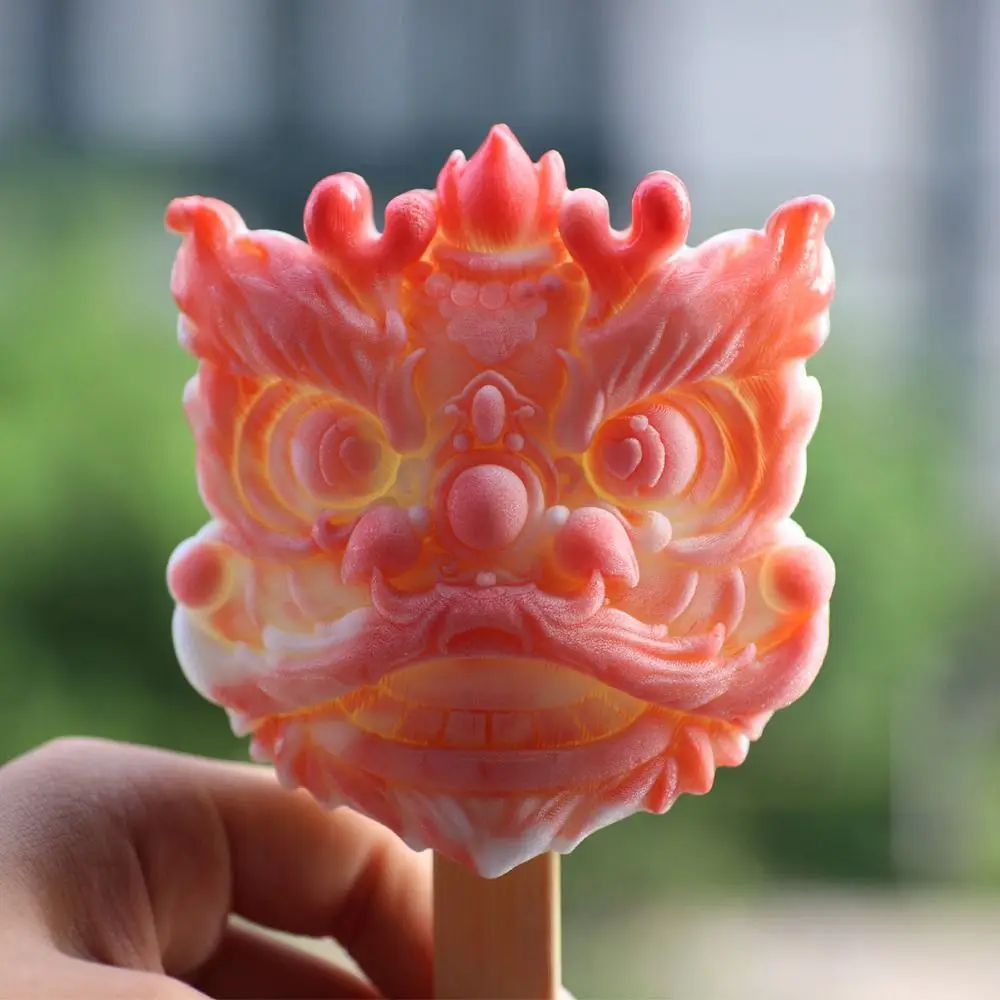 Chinese Style Silicone Popsicle Mold Non-stick DIY Waking Lion Mould Creative Soft Ice Cube Mold Handmade Soaps