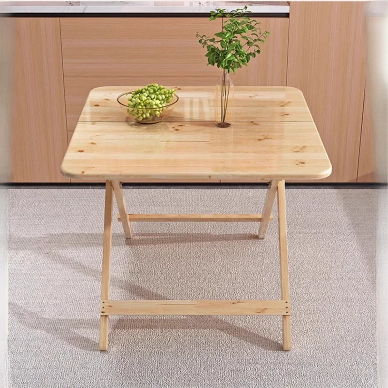 Solid Wood Folding Table - No Assembly Needed, Portable Outdoor Dining Table, Sturdy Cedar Wood Desk for Home/Rental