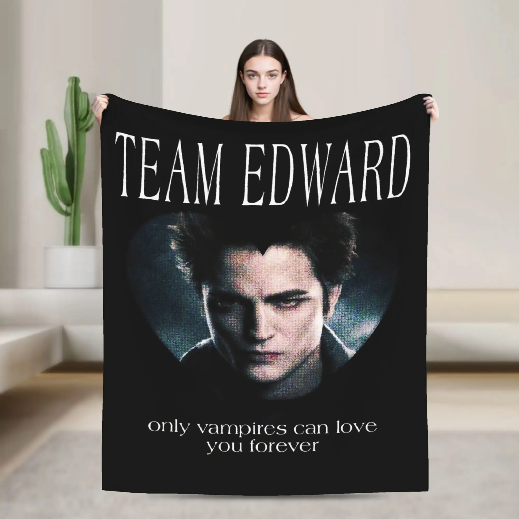 Twilight Saga Edward Bella Blanket Travel Office Flannel Throw Blanket For Home Decor Warm Soft Customized Bedspread Gift