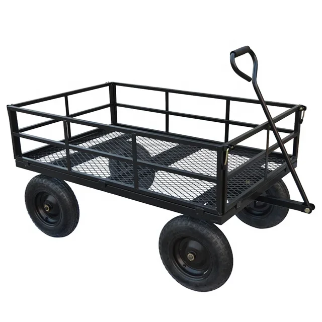 Four Wheeled Wire Mesh Truck, Large Box Truck, Garden Handcart, Household Construction Site Trailer, High Load-bearing Capacity