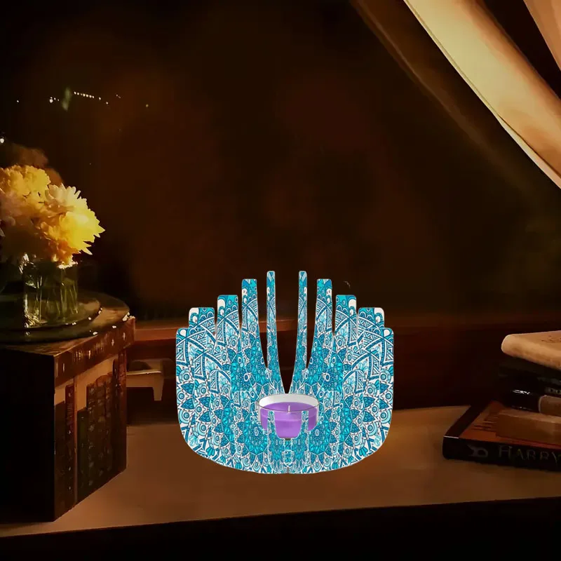 

2025 5D DIY Diamond Embroidery Candlestick with Flower Geometry Pattern Creative Design Diamond Painting Candlestick Ornament