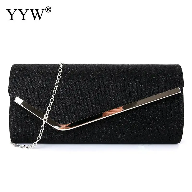 Women Evening Clutch Bag Female Crystal Day Clutch Wedding Purse Party Banquet Gold Black Silver Chain Shoulder Crossbody Bags