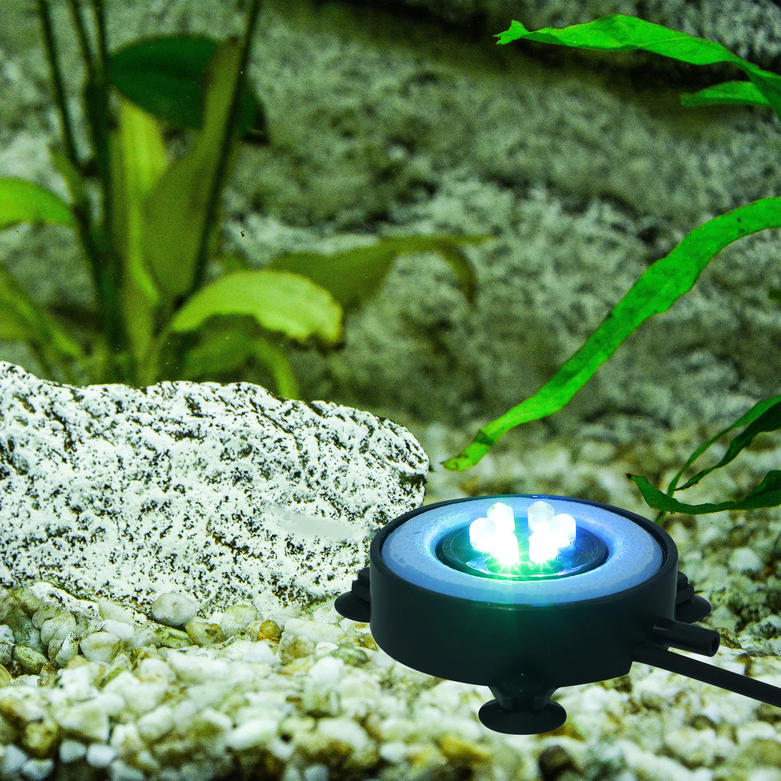 

Aquarium Fish Tank Led Light Round Bubble Lamp 6 Beads Bright Straw Hat No Eye Damage For Photosynthesis Growth Diving