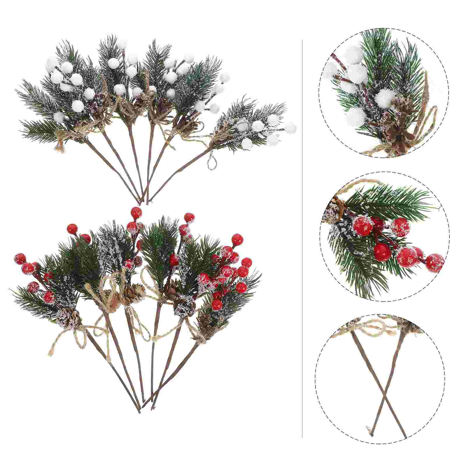 ตกแต่งบ้านคริสต์มาสสาขาสนปลอมสําหรับอุปกรณ์ต้นไม้ Berry Cone Pick Xmas อุปกรณ์เสริม