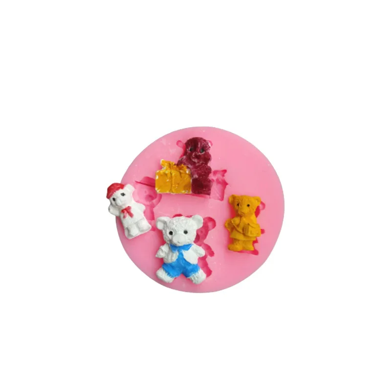 Little Bear Silicone Mold Sugar turning Soft Ceramic Clay Dropping Gypsum Chocolate Ornament Modeling Tool