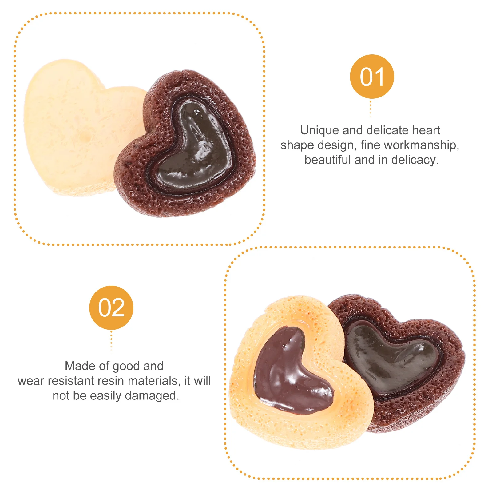 

48Pcs Resin Heart Charms Durable Miniature Ornaments for DIY Phone Case Decor Hairband Decorations Handmade Craft Supplies