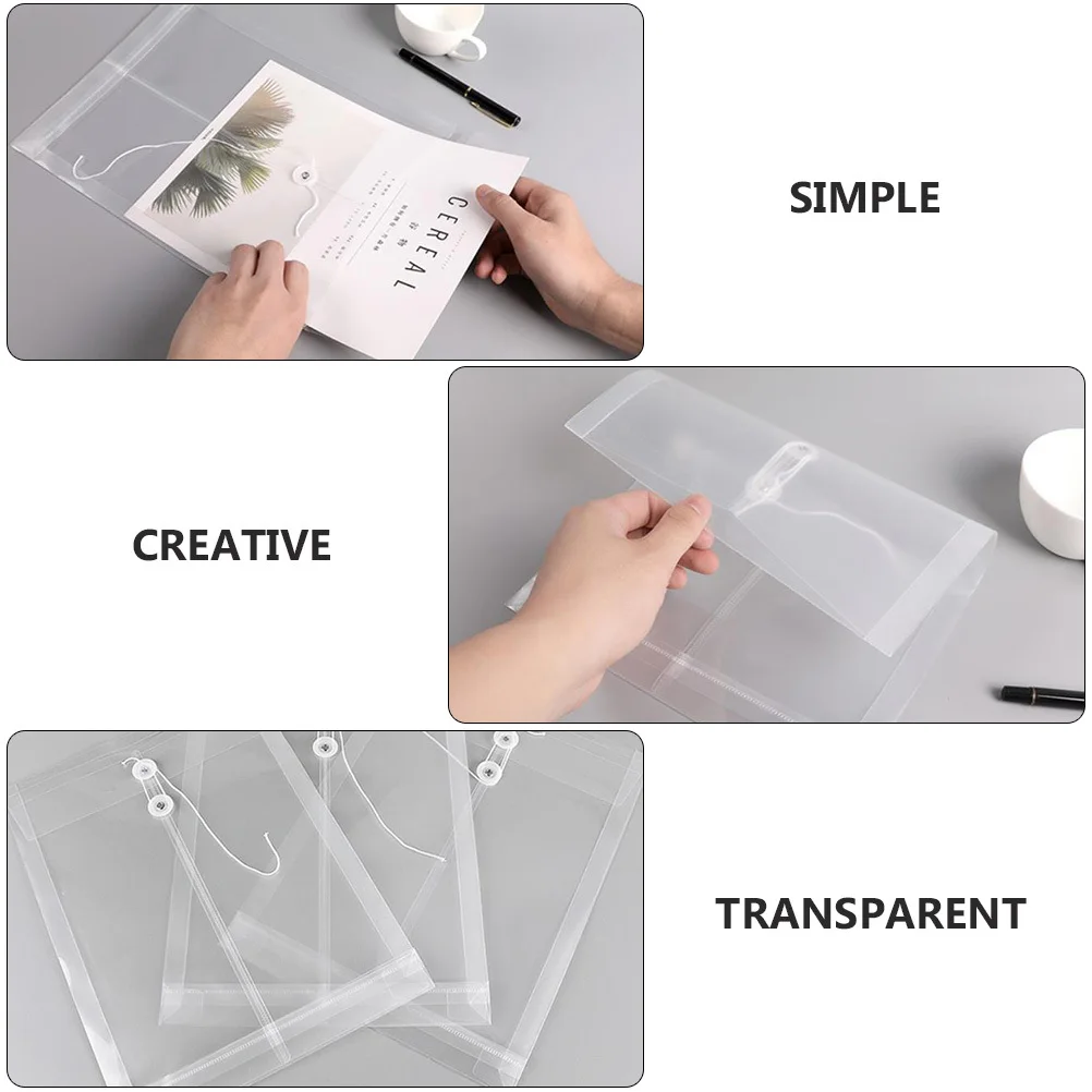 

10Pcs File Bags Office Portable Document Storage Organizer File Folder for School Bills Receipts Letters Organizer