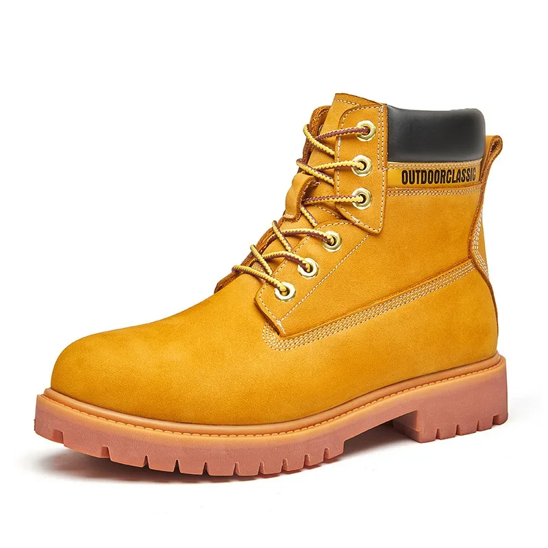 

Мужские высокие ботинки, высококачественные женские кожаные туфли, модные уличные кроссовки, мужские ботинки на шнуровке, нескользящие ботинки до щиколотки для пар