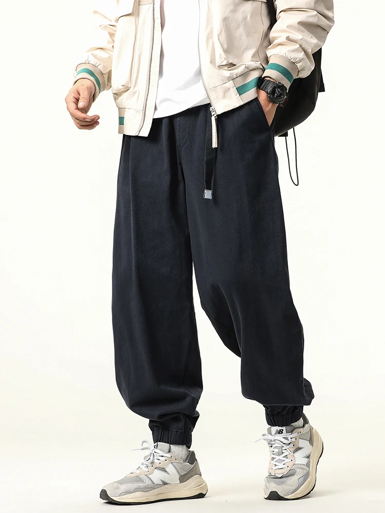 

2023 New Spring and Summer Men's Sports Pants Loose Overalls Plain Cotton Street Pants Loose Casual Men's Pants