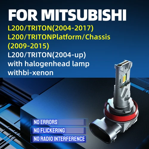 Imagen 2 del producto 2x bombillas LED de luces antiniebla delanteras para coche colores duales Switchback blanco amarillo para Mitsubishi L200 triton 2004 2006 2008 2015 2018 2019