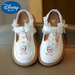 Disney Elsa Princess Shoes 2023 New Kids Casual Shoes Fashion Snow White Bean Shoes Girls Sport Shoes Frozen Sandals Size 24-35