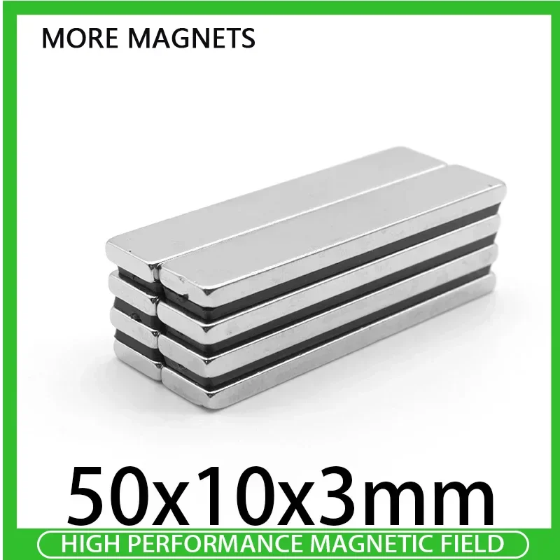 2/5/10/15/20/30PCS 50x10x3mm Block Strong Powerful Magnets N35 Long Permanent Magnet 50x10x3 Quadrate Neodymium Magnet 50*10*3