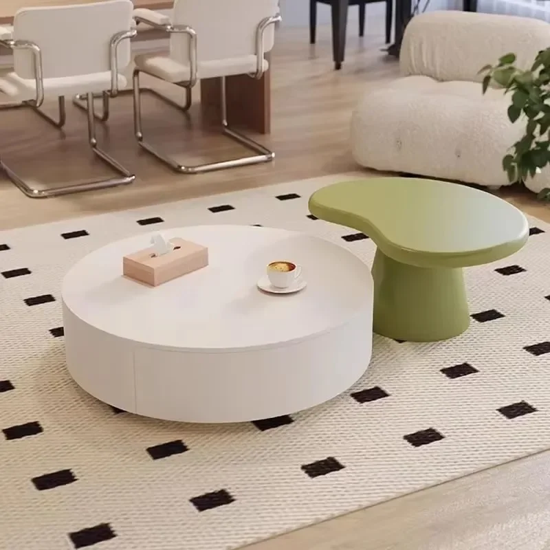 

Круглые журнальные столики для гостиной, роскошный дизайн службы, простой приставной столик, эстетический современный дизайнерский диванше, мебель для отеля