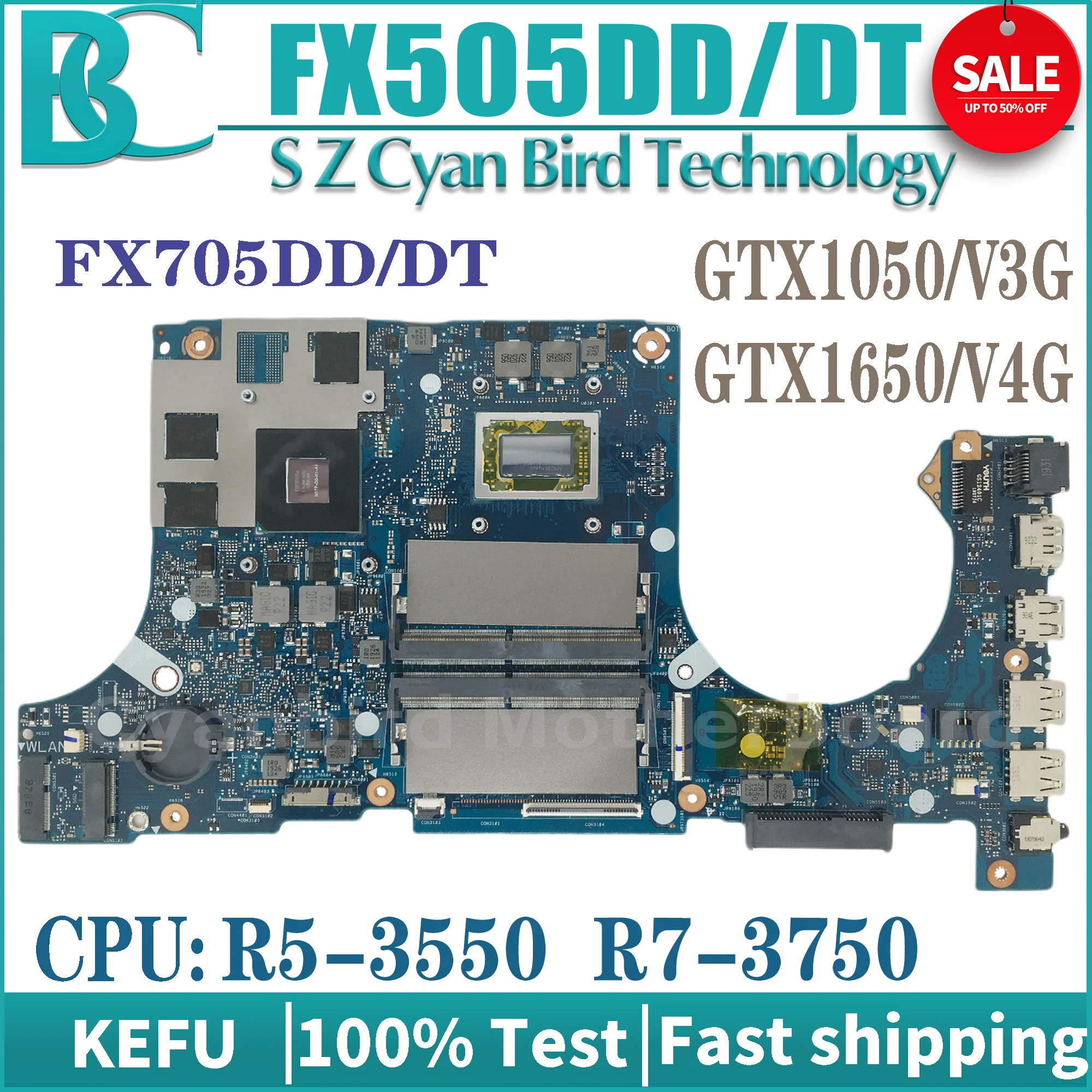 FX505DD Laptop Motherboard FX505DT FX95DT FX95D FX705DT FX705DD Mainboard AMD Ryzen R5-3500H R7-3750 GTX1050/3G GTX1650/4G