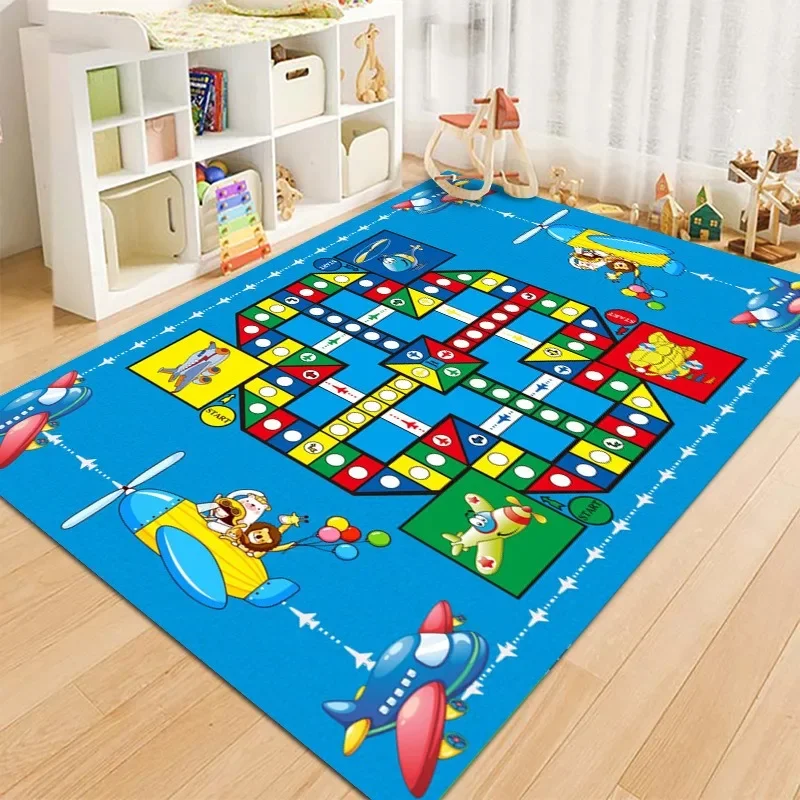 Kids Playroom & Game Room Carpet Aeroplane Chess Rug Children’s Novelty Bedroom Decor Classroom Learning Carpet Indoor Doormat