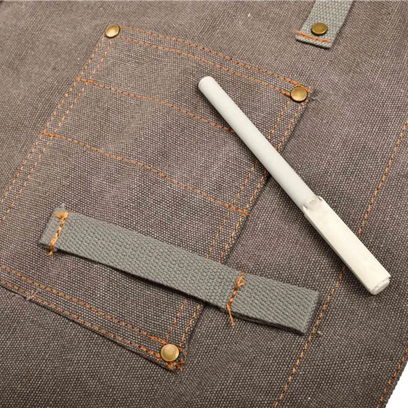AFBC 2X Woodworking Apron, Heavy Duty Waxed Canvas Work Apron With 9 Pockets, Adjustable Strap Aprons For Women, Men