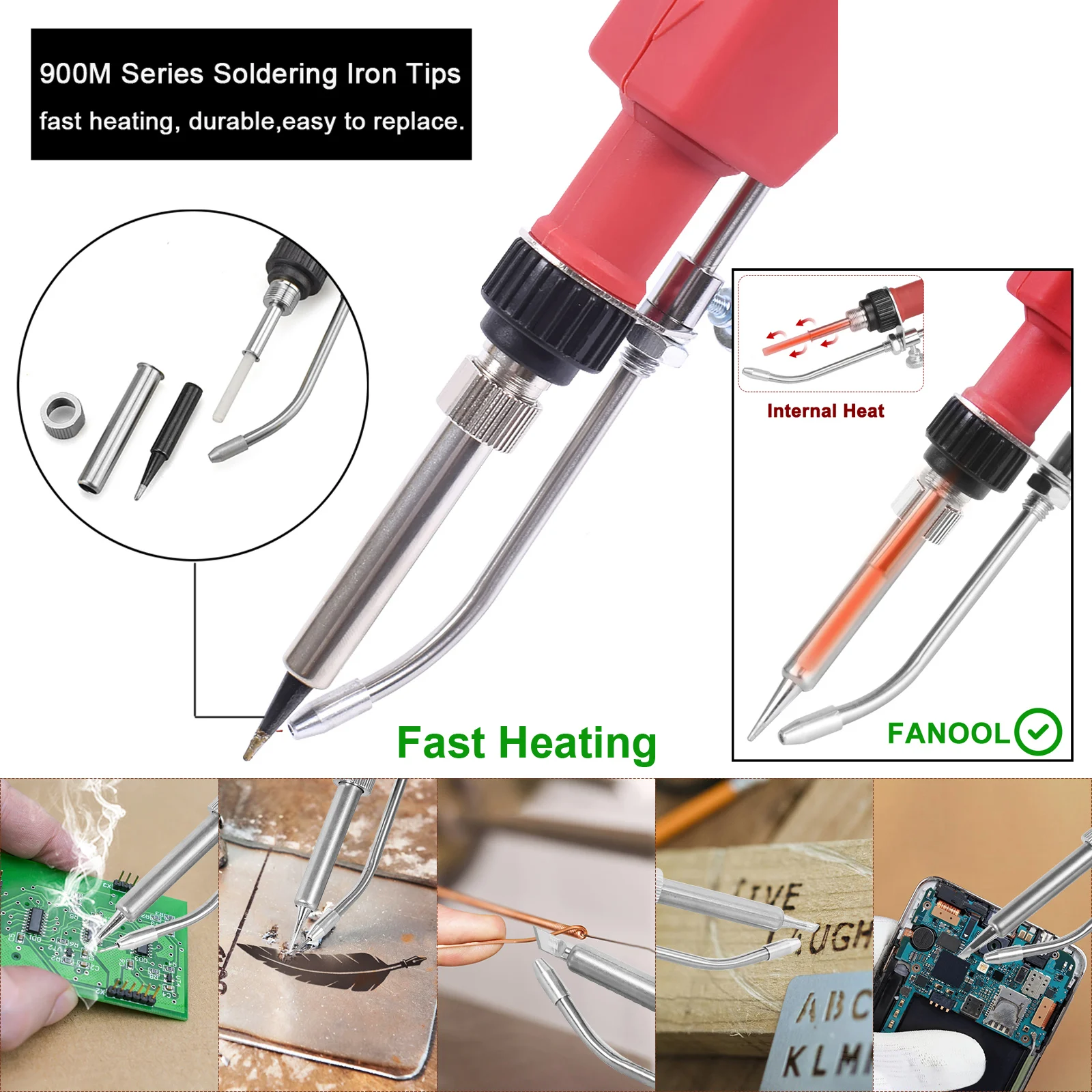 NEWACALOX 60W 110V/22V Automatic Soldering Gun Hand-held Soldering Iron Kit Welding Tool for Circuit Board, Electronic Repair