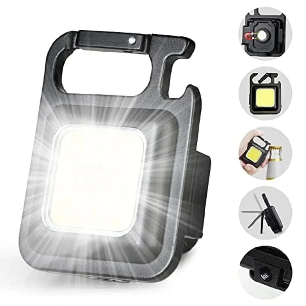 

LED Mini Flashlight Super Bright Keychain Light Outdoor Emergency Camping Pocket Lamp With Tail Magnet Corkscrew