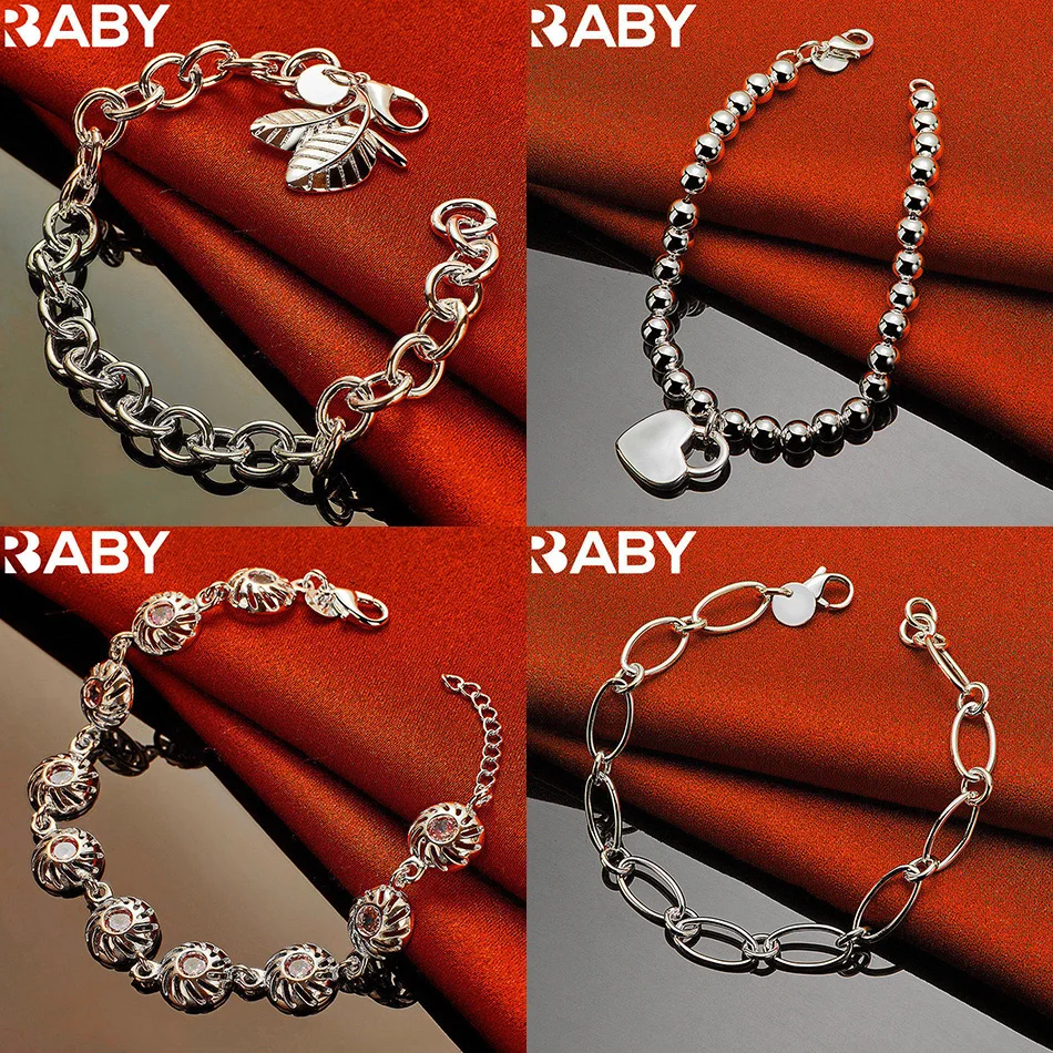 

URBABY 925 Sterling Silver Bracelets For Women Men Anniversary Gift Popular Wild Fashion Romantic Jewelry