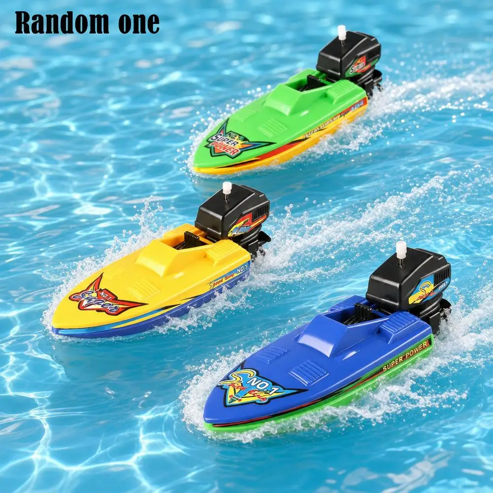 1pc Speed Boat Clockwork Toys Ship Wind Up Float In Water Kid Toys Classic Bathtub Shower Bath Toy for Children‘s Gift Boy Toys