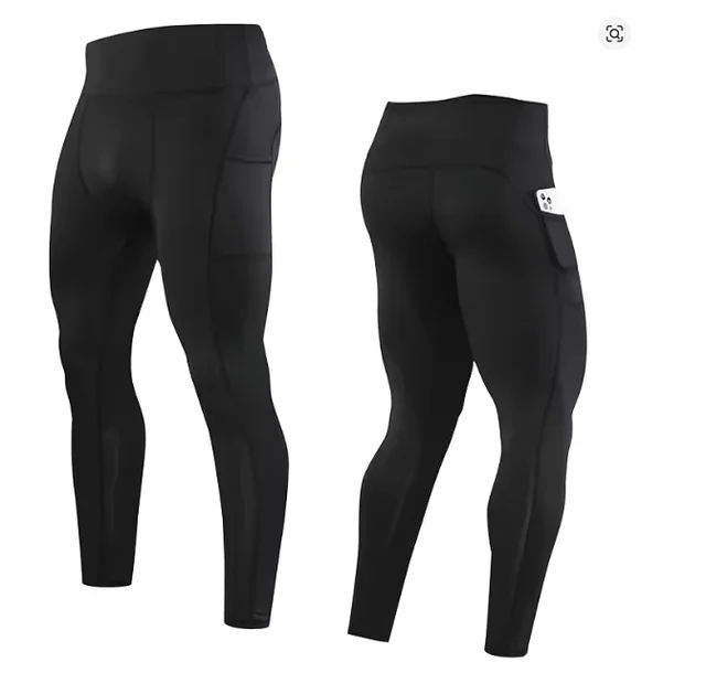 Calça de Compressão Masculina 2026 para Treino, Leggings de Academia com Bolsos, Calças Justas para Corrida, Fitness, Basquete, Jogging, Treino, Poliéster