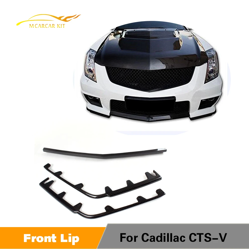 In Fibra di carbonio Paraurti Anteriore Centrale Lip Lato Splitter Spoiler Per Cadillac CTS-V 2009 - 2015 Non Vsport Car Styling