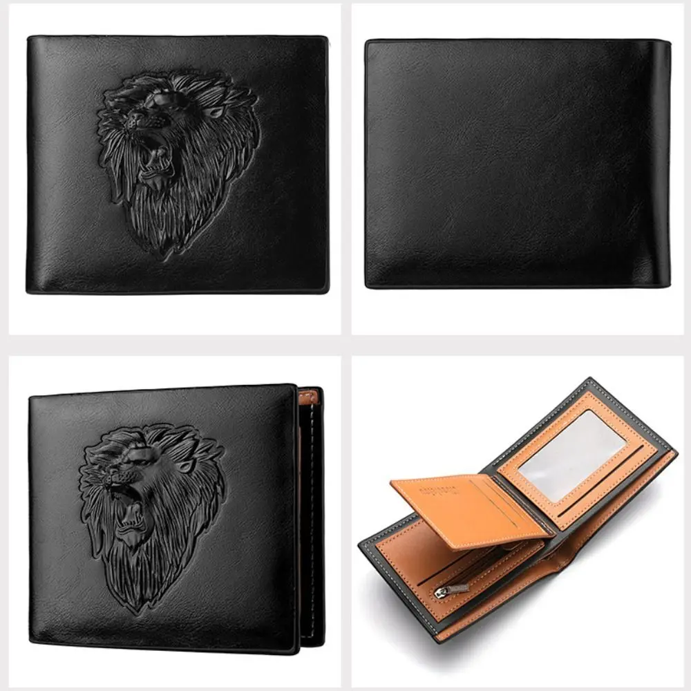 جديد بو الجلود الرجعية الرجال المحفظة الأسود البني القهوة ثلاثة أضعاف جيوب متعددة ثلاثية الأبعاد تنقش حامل بطاقة الهوية بطاقة الائتمان