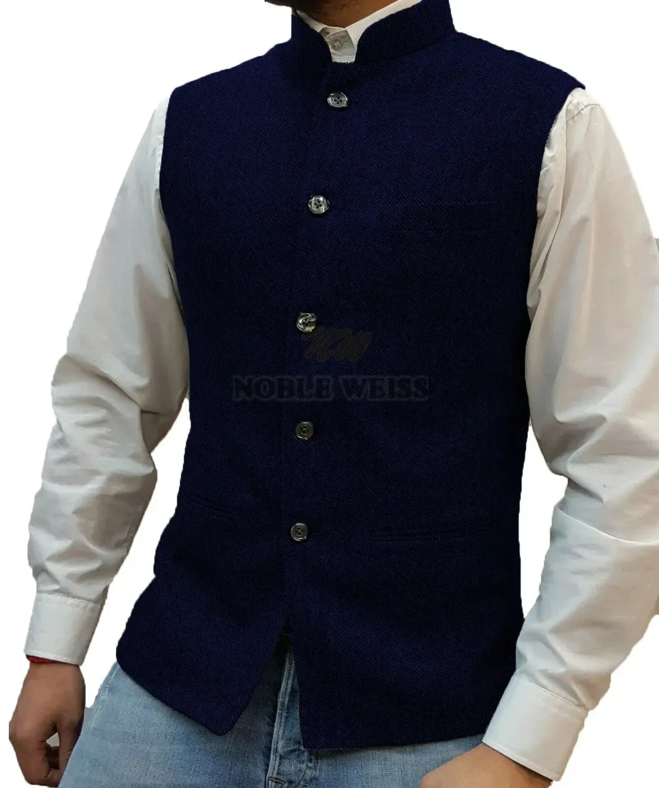 High Neck Men Jacket Groomsman Vest Groom Wear for Wedding Customized