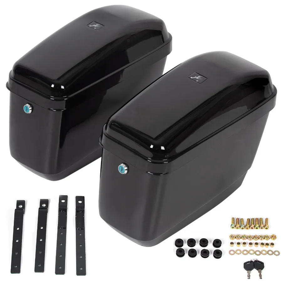 

Motorcycle Hard Saddlebags Saddle Bag Luggage For Harley Yamaha Honda Shadow