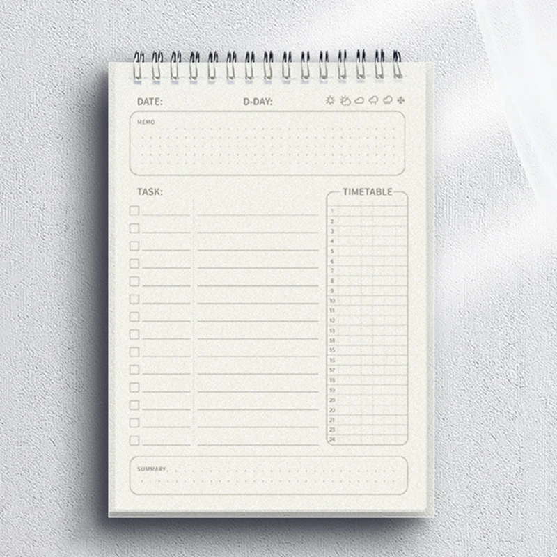 สมุดบันทึกวางแผนรายสัปดาห์ 160 หน้าเรียงรายสำหรับการจัดตารางเวลารายวันของนักเรียน, สมุดบันทึกการวางแผนแบบขดลวดคู่ Academic