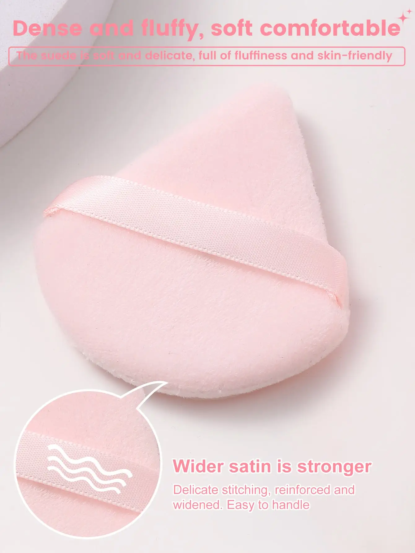 ソフトトライアングルメイクアップパフセット,クリーム,パウダー,コンシーラー,ルースパウダーに最適,完璧な顔に役立つ,6個