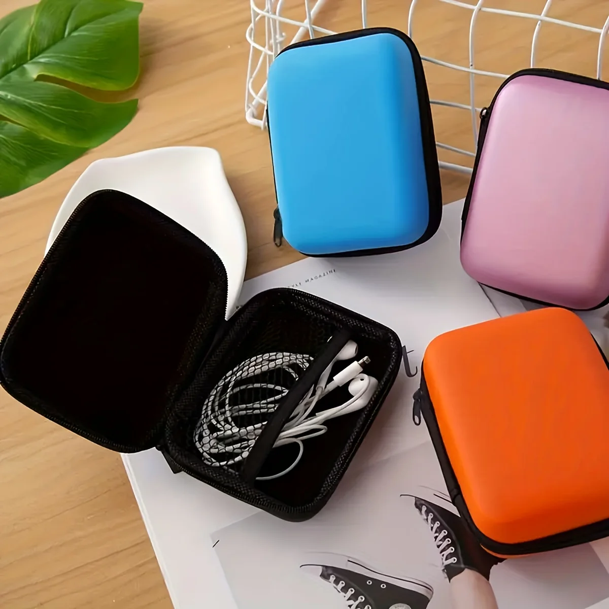 1PC Portable Storage Bag with Drop-Proof Zipper for Data Cable Charger And Earphones - Organizational Case for Electronics