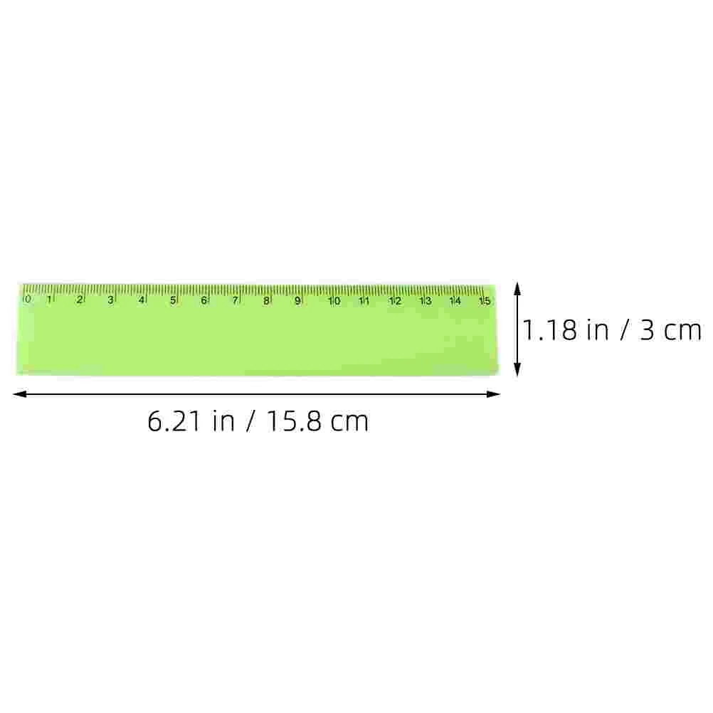 25 Pcs Colorful Ruler Straight Rulers Portable Lightweight School Supplies Colored Multi-function