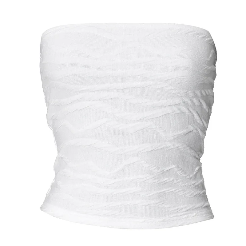 2024 Sommer y2k Streetwear Crop Tops T-Shirts ärmellose schlanke Rohr Tank träger los rücken frei sexy geraffte weiße Korsett Crop Top – Detail 10