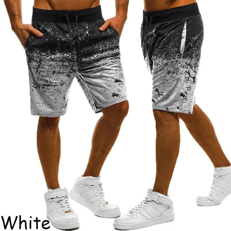 Pantalones cortos informales con salpicaduras de tinta para hombre, Shorts deportivos de 5 puntos, para correr, verano, 2024