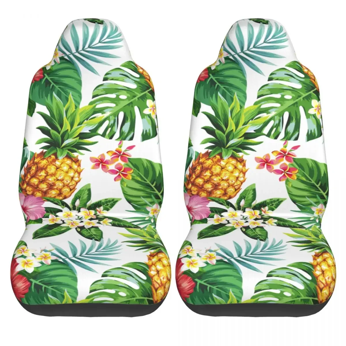 Summer Tropical Palm Leaves Universal Car Seat Cover Four Seasons Travel Pineapple Car Seats Covers Fiber Car Styling