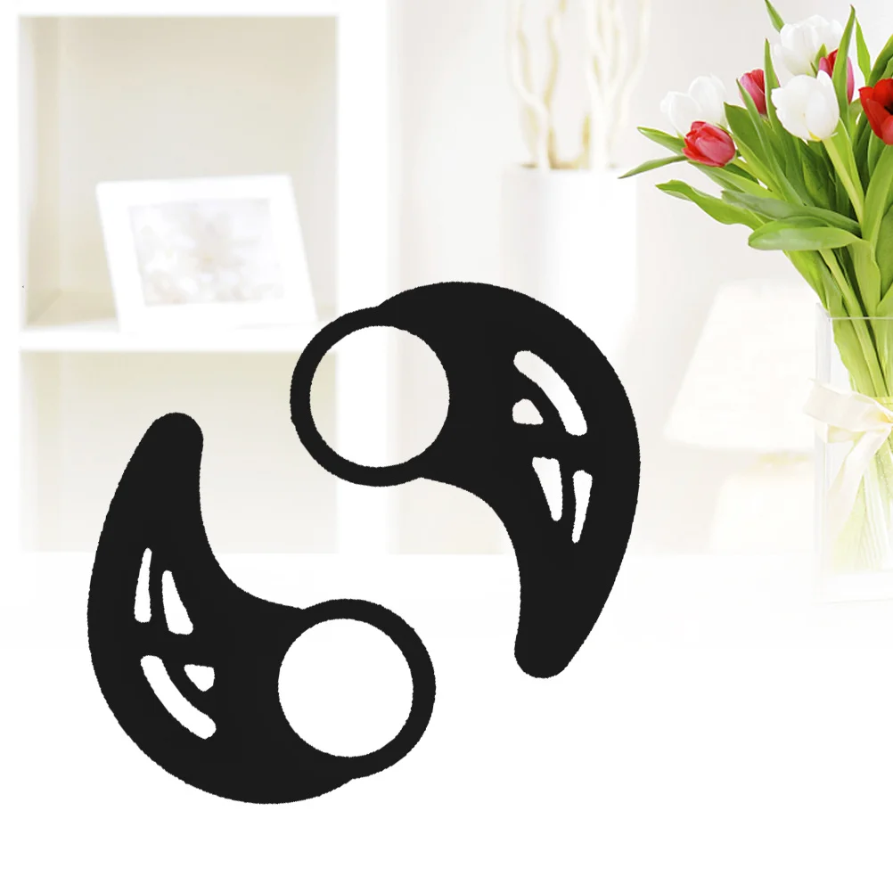 1 paio di clip in silicone universale diametro interno 9,7 mm gancio per l'orecchio sportivo leggero portatile compatto per cuffie in silicone nero