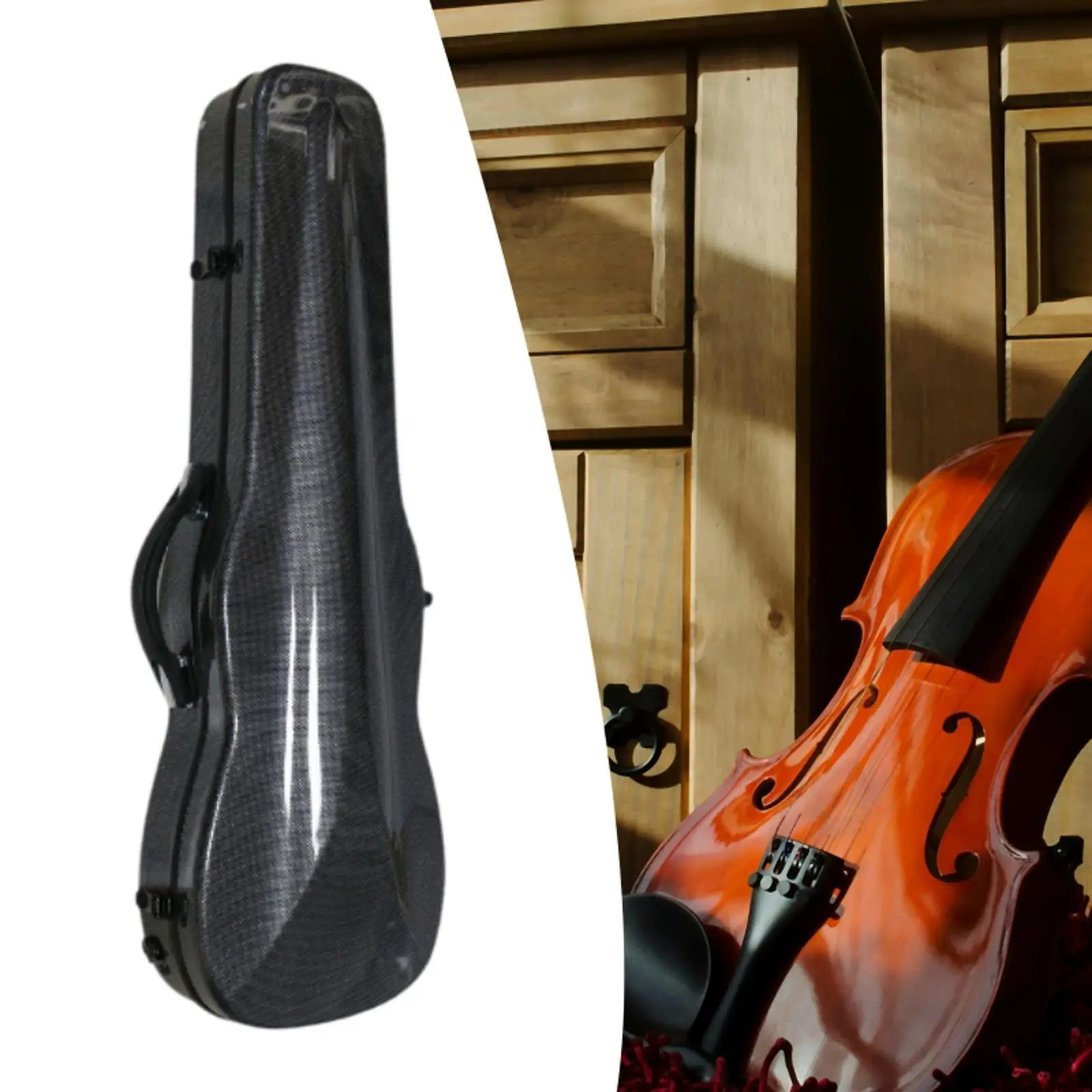 4/4 Full Size Violin Case Violin Hard Case Lightweight Portable with Carry Handle Professional Hard Shell for Outdoor Travel