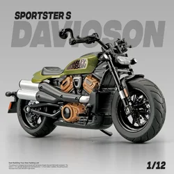 1:12 Harley SPORTSTER S Motorcycle High Simulation Diecast Metal Alloy Model car Sound Light Collection Kids Toy Gifts