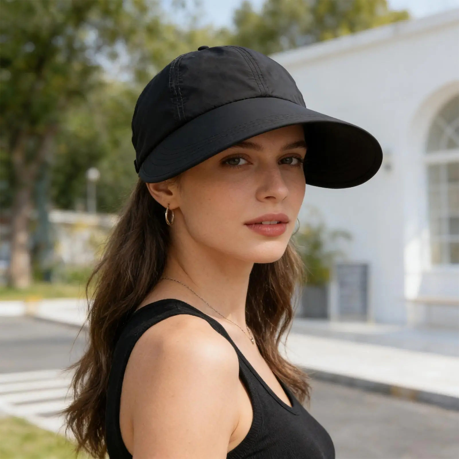 Women Sun Baseball Hat Quick-Drying Adjustable Buckle UV Protection Sun Shade Cap For Beach Cycling Garden Commuting School