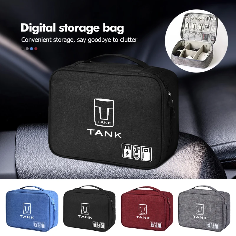 Sac de rangement pour chargeur de données de voyage portable pour voiture, pour TANK Great Wall 300 400 500 700 800