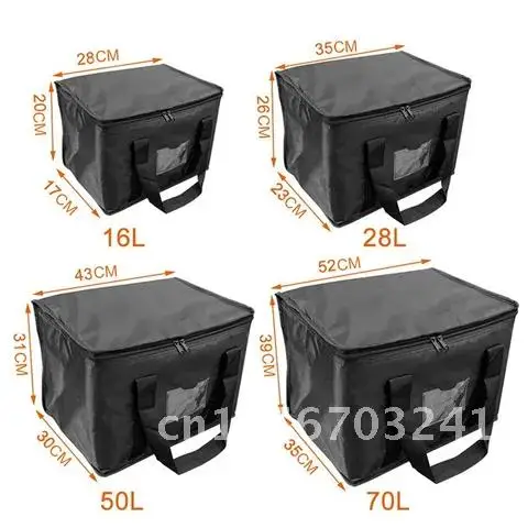 Waterproof Insulated 16L/28L/50L/70L Food Delivery Bag Reusable Grocery Bag Buffet Server Warming Tray Lunch Container Pizza Box