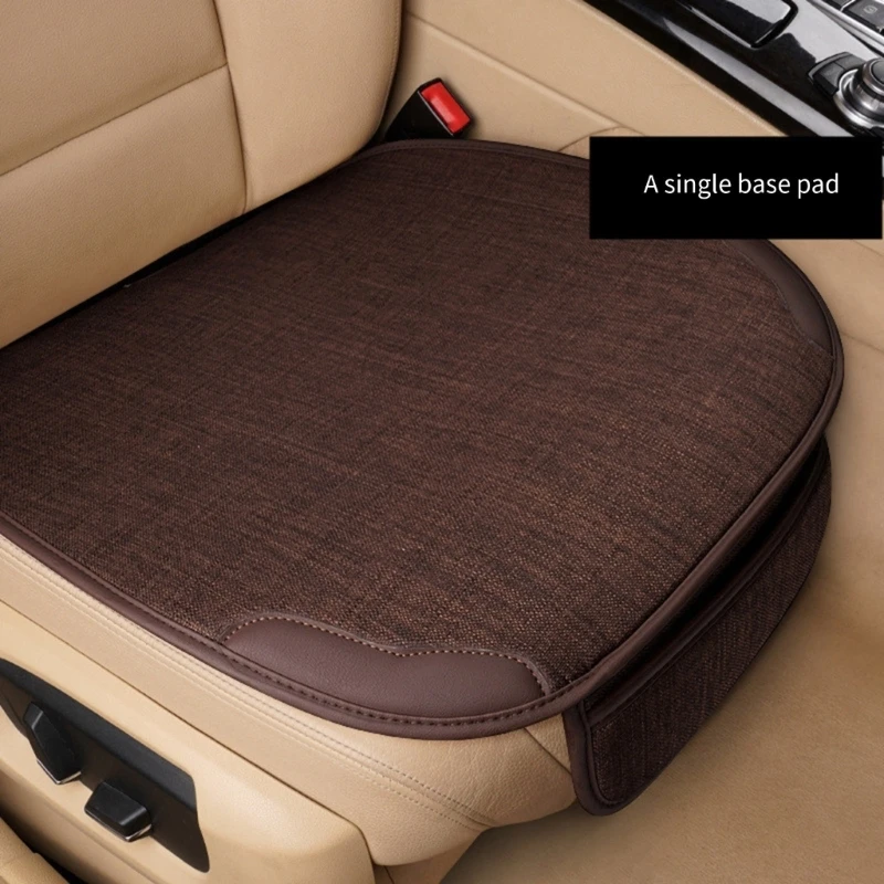 Universal Breathable Flax Car Seat Cushions Protector Mat Car Front Seat Cover for Season Comfort & Auto Interior Protection