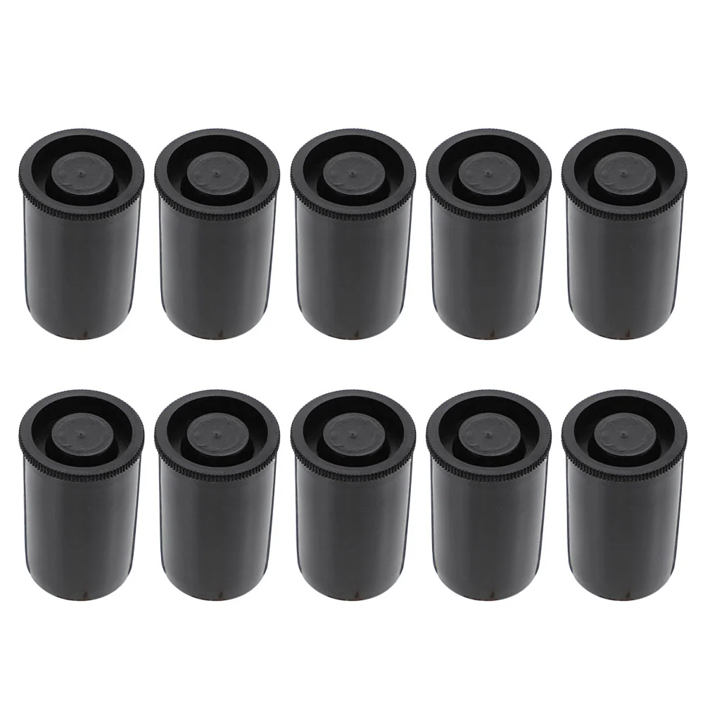 10 Pcs Straight Film Box Canisters with Caps Case 540X330X330CM Plastic Black Storage