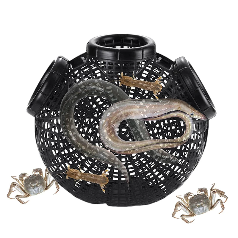 Black Fish Net Cage Fishnet Finless Eel Loach Trap Fishing Pot Hard-swearing Plastic Container Mud Cage Container Fishing Traps