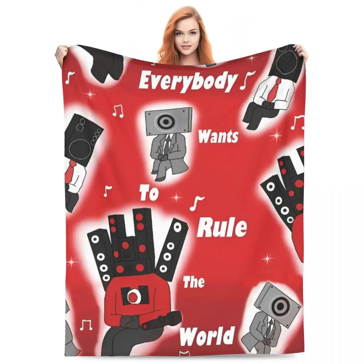 

Skibidi Toilet Speakerman Blanket Travel Office Flannel Bedding Throws For Living Room Super Soft Customized Quality Bedspread