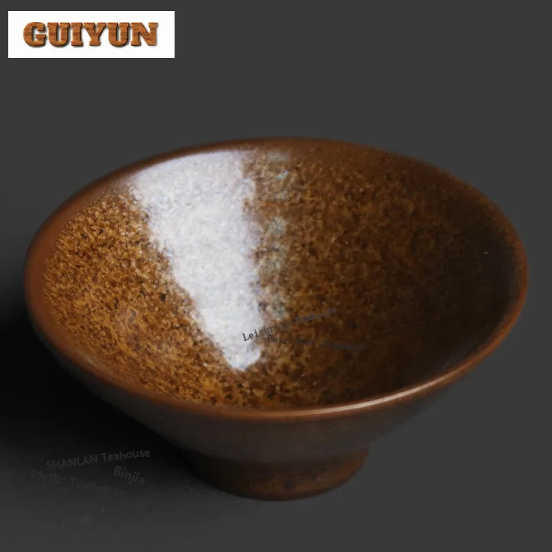 50ml Kiln Fambe Gold Stone Glaze Teacup Boutique Tea Bowl Single Cups Tea-tasting Fragrance Cup Jianzhan Master Cups For Tea