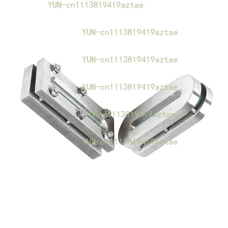 For Frame 200 SS304 Rectangular Sandwich Long Strip Sight Glass Flat Liquid Level Viewer Hexagon Head Bolt Mount