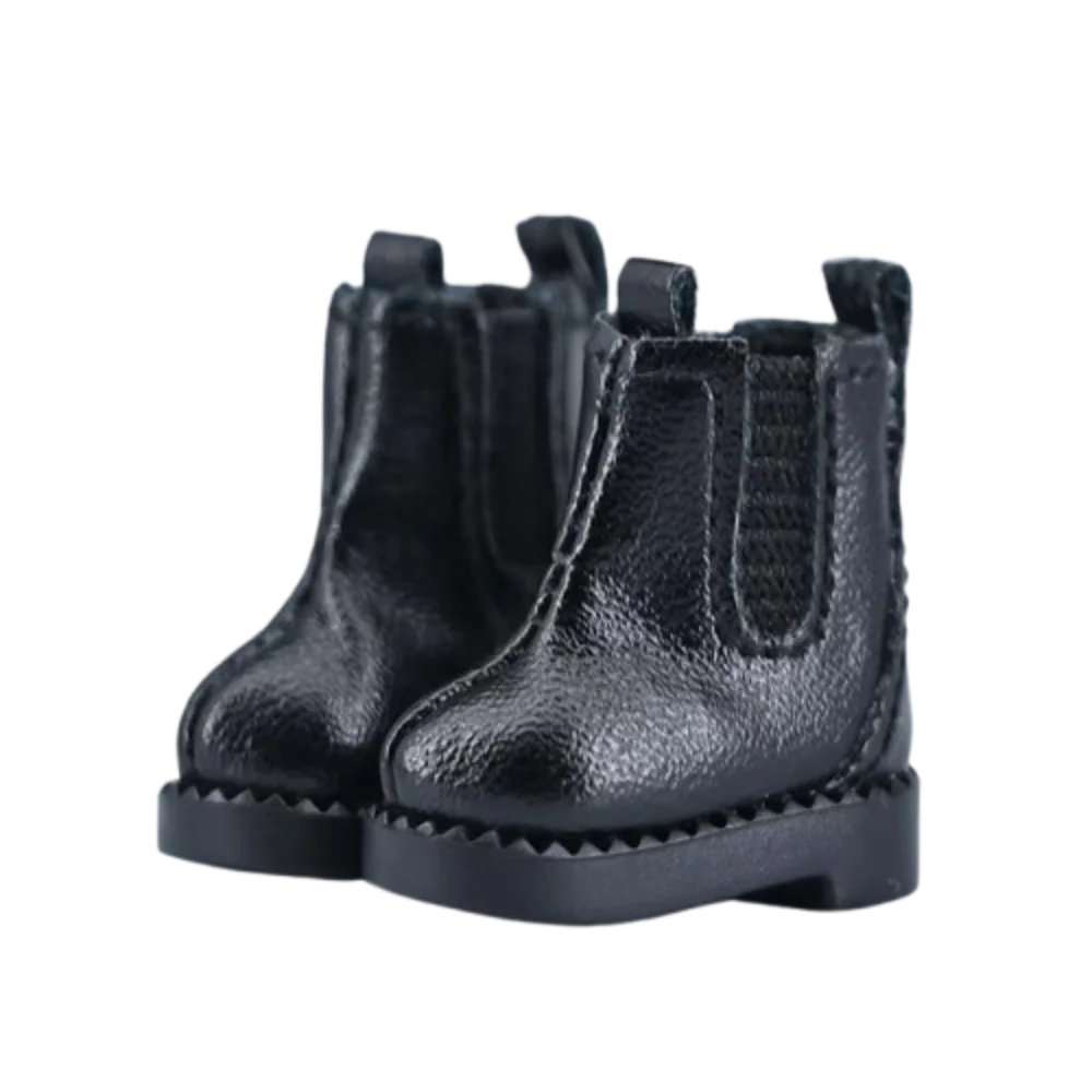 

1pair Pretend Play Ob11 Doll High Top Shoes Cute Outfit Casual Shoes Doll Leather Shoes Boots Handmade Black Brown
