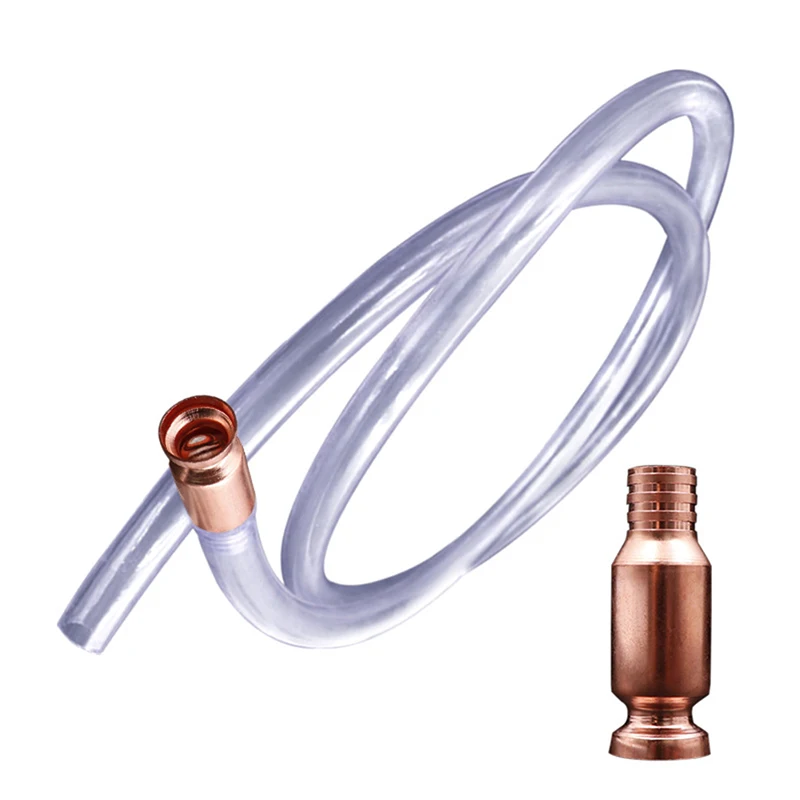 1Pc Copper Siphon Filler Pipe Manual Pumping Oil Pipe Fittings Siphon Connector Gasoline Fuel Water Shaker Siphon